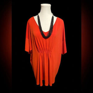 Dolman sleeve rust colored top by DANA BUCHMAN 
BIN 29